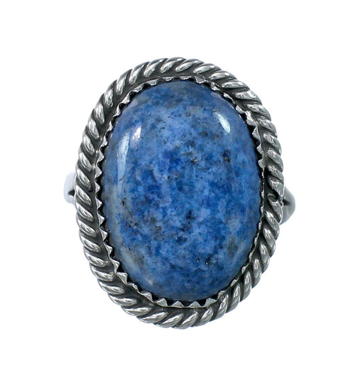 Denim Lapis Sterling Silver Native American Ring Size 8 JX130293